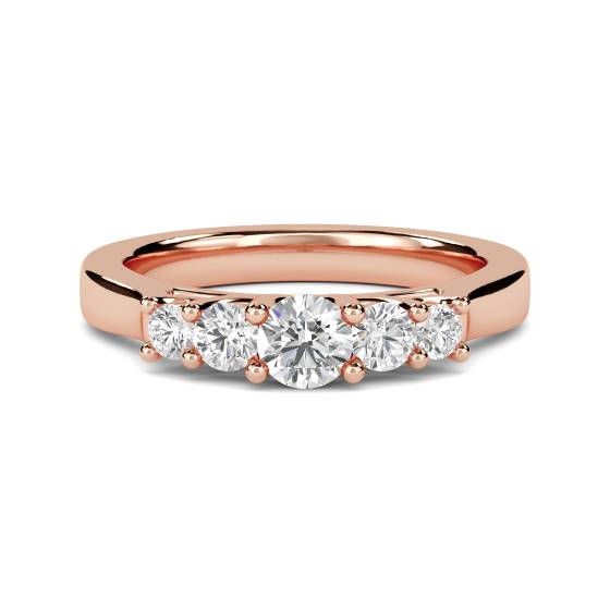 DHMT05129 5 Stone Round Diamond Half Eternity Ring