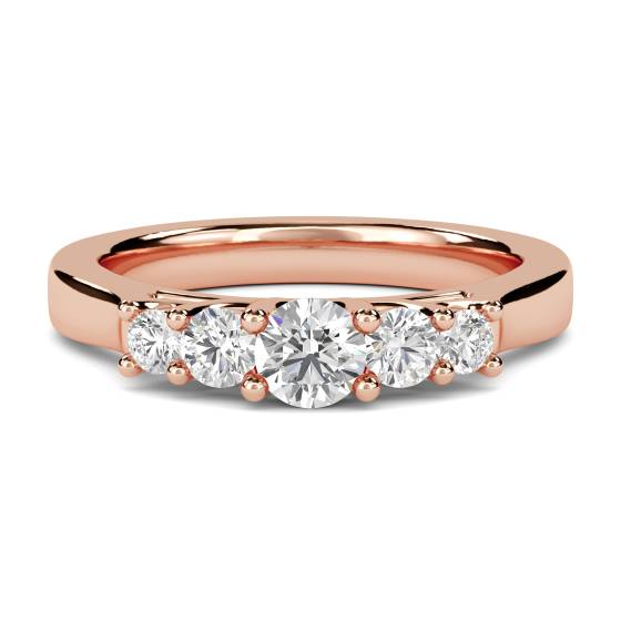 DHMT05129 5 Stone Round Diamond Half Eternity Ring