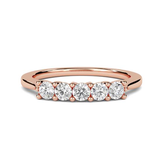 DHMT05134 5 Stone Round Diamond Half Eternity Ring