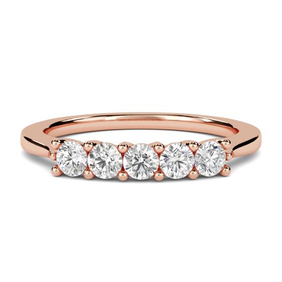 DHMT05134 5 Stone Round Diamond Half Eternity Ring