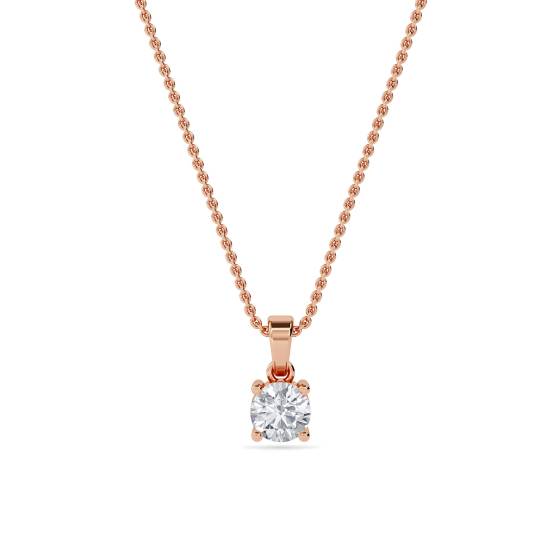 Traditional Round Diamond Solitaire Pendant