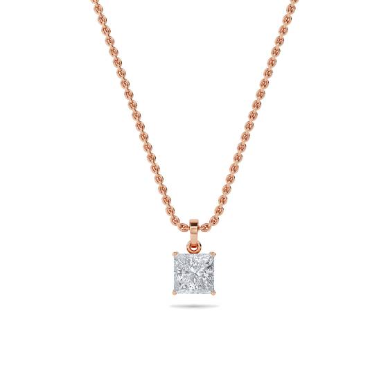 Classic Princess Diamond Solitaire Pendant