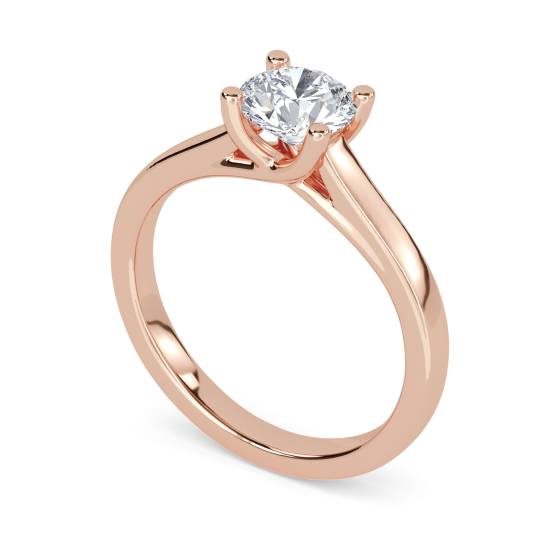 Unique Crossover Round Diamond Engagement Ring