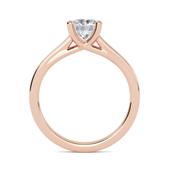 Unique Crossover Round Diamond Engagement Ring