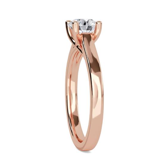 Unique Crossover Round Diamond Engagement Ring