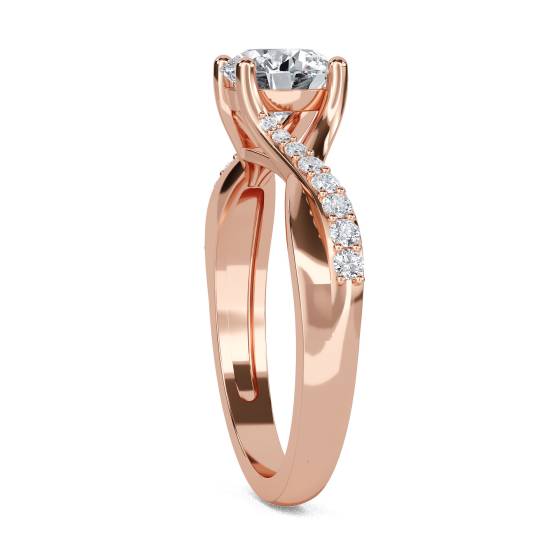 Round Shoulder Set Diamond Engagement Ring