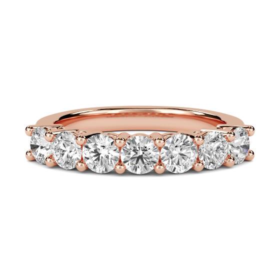 DHRZ0076 7 Stone Round Diamond Half Eternity Ring