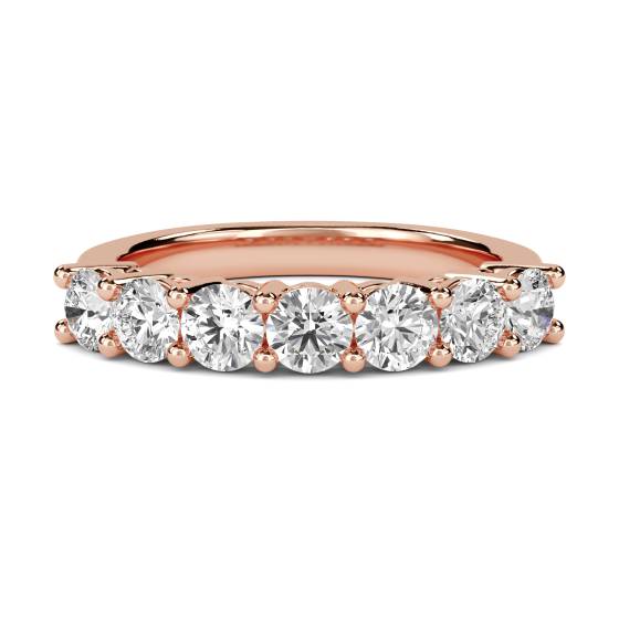 DHRZ0076 7 Stone Round Diamond Half Eternity Ring