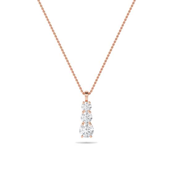 Traditional Round Trilogy Diamond Pendant