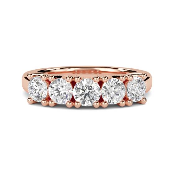 ER060 5 Stone Round Diamond Half Eternity Ring