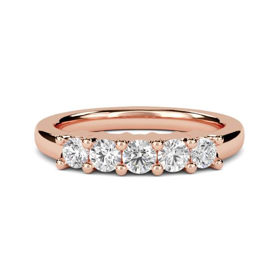 ER128 5 Stone Round Diamond Half Eternity Ring