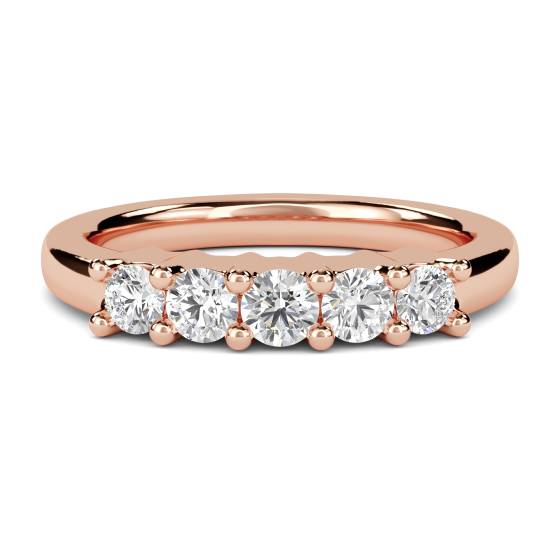 ER128 5 Stone Round Diamond Half Eternity Ring