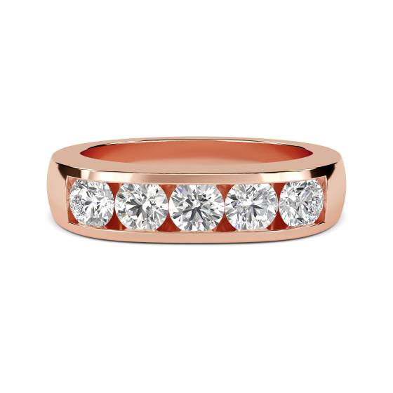 DHHET106 5 Stone Round Diamond Half Eternity Ring