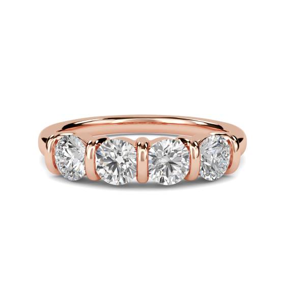 DHHET167 Classic Four Stone Round Diamond Eternity Ring