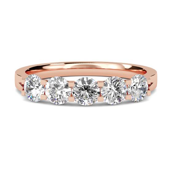 DHHET213 5 Stone Round Diamond Half Eternity Ring