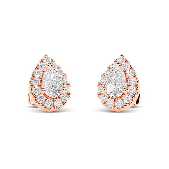Round Diamond Cluster Earrings