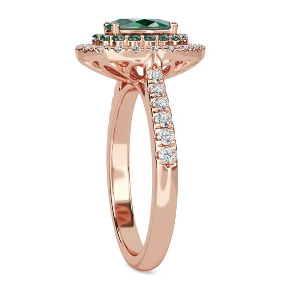 1.50ct Emerald Double Halo Oval Ring