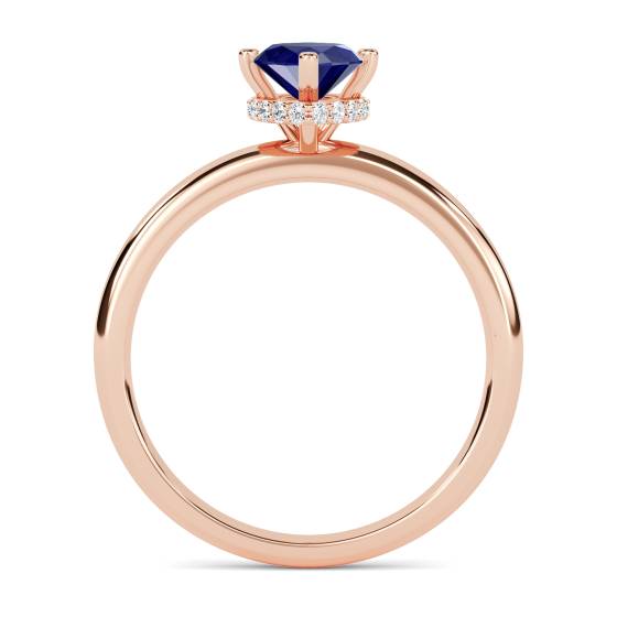 Marquise Blue Sapphire Gemstone Halo Ring