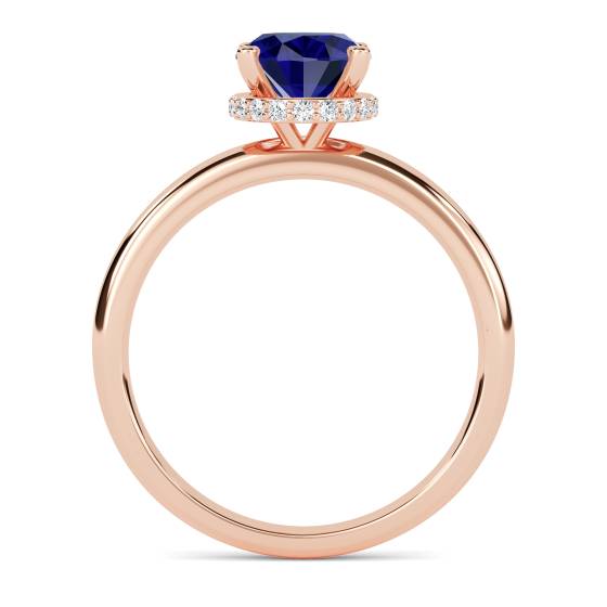 Oval Blue Sapphire Gemstone Halo Ring