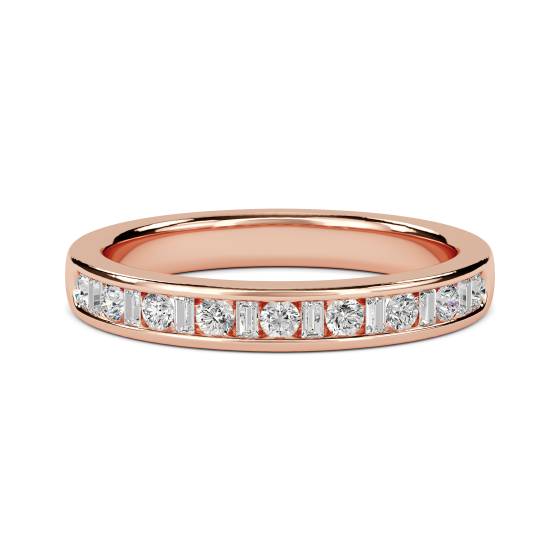 3mm Petite Round and Baguette Diamond Eternity Ring