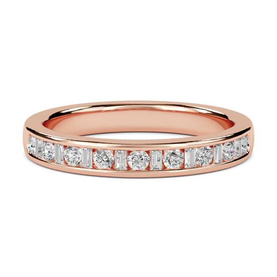 3mm Petite Round and Baguette Diamond Eternity Ring