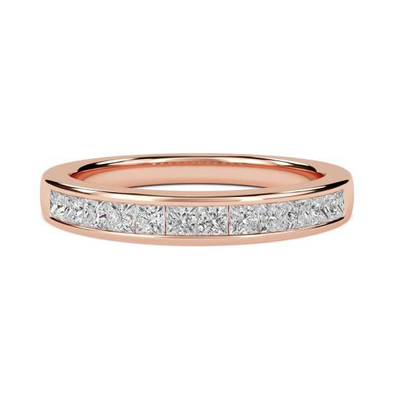 0.53ct VS/E-F Natural Diamond Princess Eternity Ring