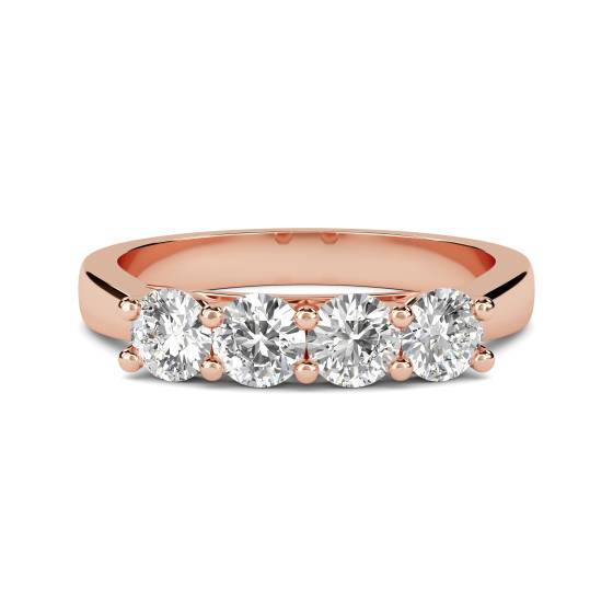 DHMT04007 Four Stone Round Diamond Half Eternity Ring