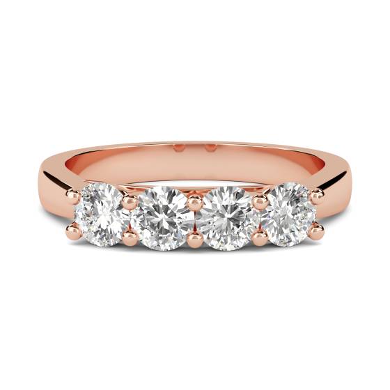DHMT04007 Four Stone Round Diamond Half Eternity Ring