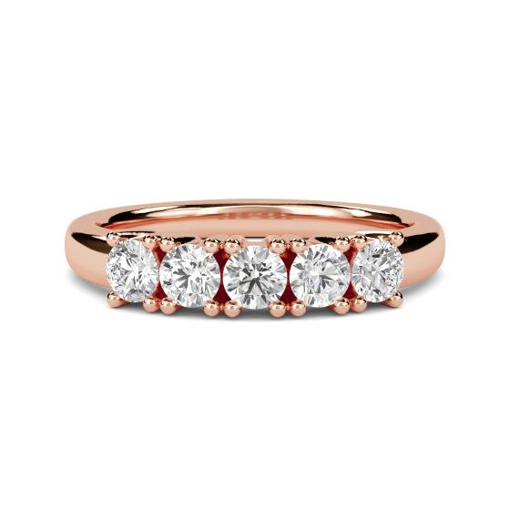DHMT05081 5 Stone Round Diamond Half Eternity Ring