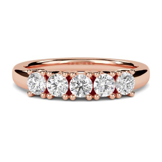 DHMT05081 5 Stone Round Diamond Half Eternity Ring