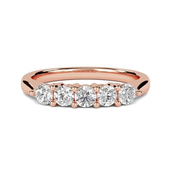 DHMT05112 5 Stone Round Diamond Half Eternity Ring