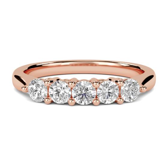 DHMT05112 5 Stone Round Diamond Half Eternity Ring