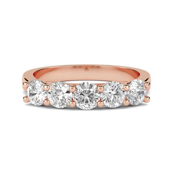DHMT05126 5 Stone Round Diamond Half Eternity Ring