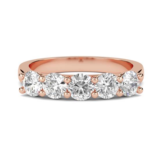 DHMT05126 5 Stone Round Diamond Half Eternity Ring