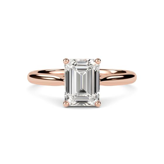 Heart Cross Over Emerald Diamond Engagement Ring