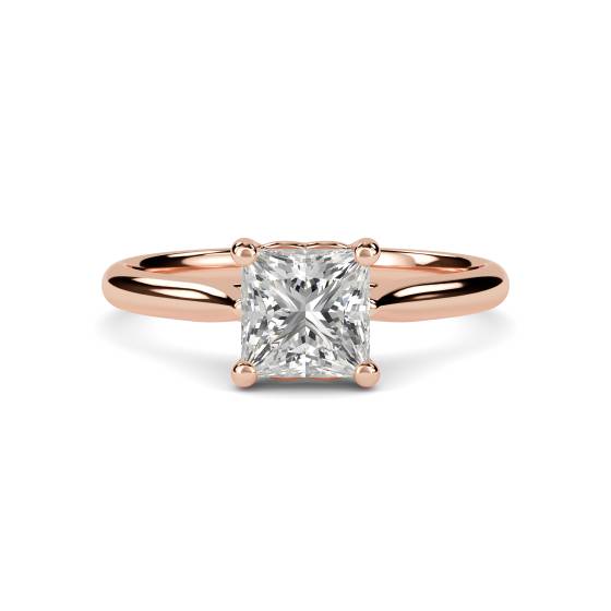 Heart Crossover Princess Diamond Engagement Ring