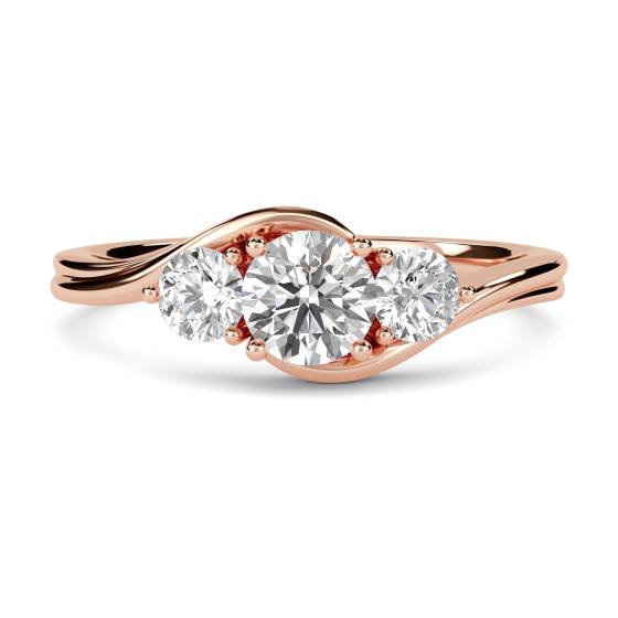 Unique Round Diamond Trilogy Ring