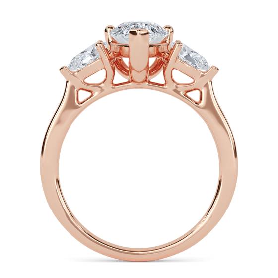 Elegant Pear Diamond Trilogy Ring