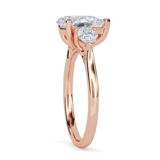 Elegant Pear Diamond Trilogy Ring