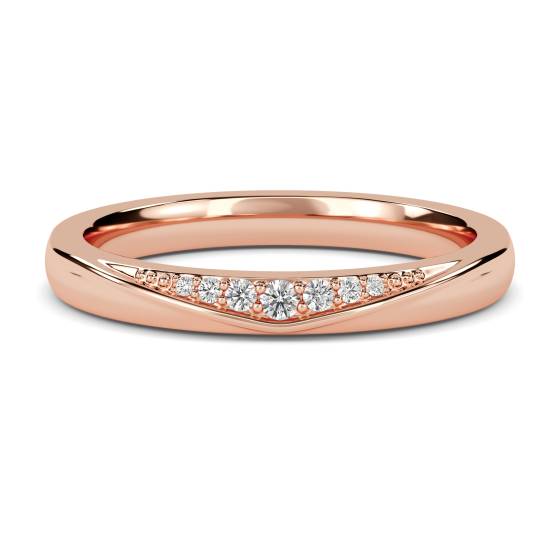 2.5mm Shaped Diamond Wedding Ring