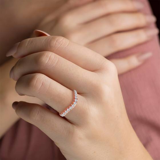 2.5mm VS/F-G Round Diamond Shaped Wedding Ring