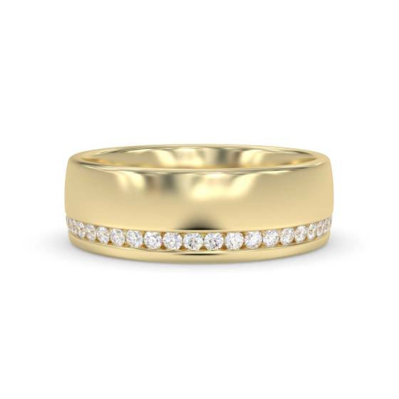 0.80ct VS/F-G Natural Round Cut Diamond Diamond Set Wedding Ring in 18k Yellow Gold