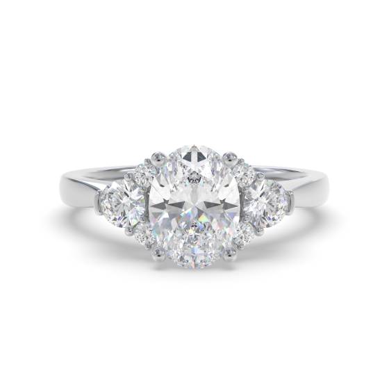 Oval Diamond Trilogy Designer Ring