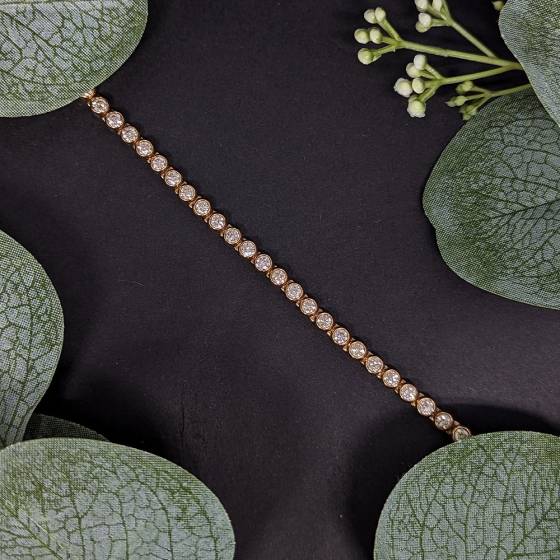 4 VS/H-I Natural Round Diamond Designer Bracelet in 9k Rose Gold