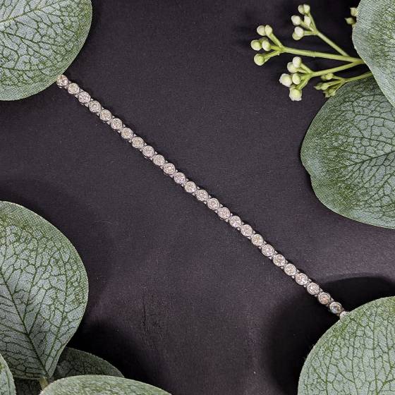 4.00ct VS/H-I Natural Round Diamond Designer Bracelet in 9k White Gold