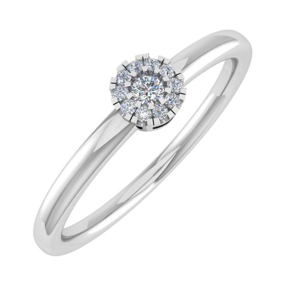 0.05ct VS/G-H Round Diamond Set Cluster Ring