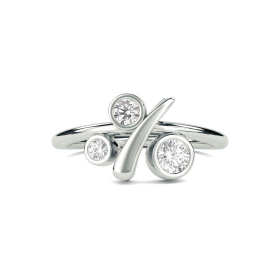 Unique Round Diamond Bezel Set Bubble Designer Dress Ring