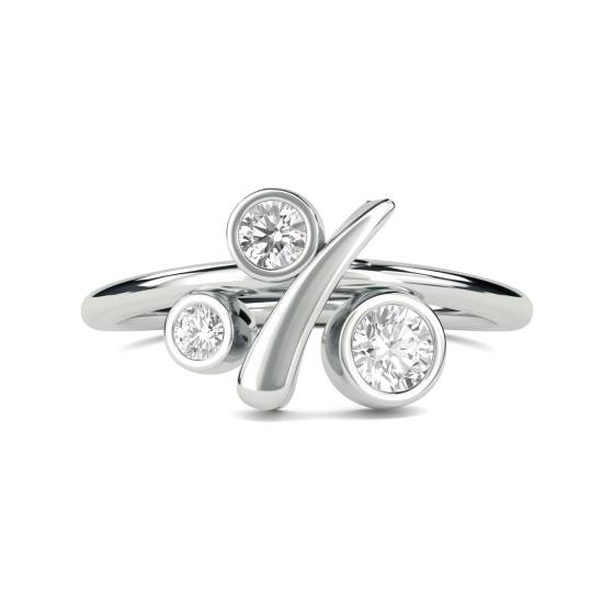Unique Round Diamond Bezel Set Bubble Designer Dress Ring