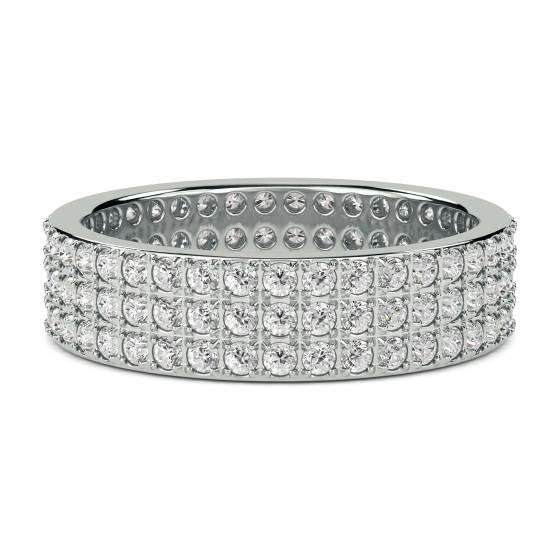 Triple Row Round Diamond Full Eternity Ring