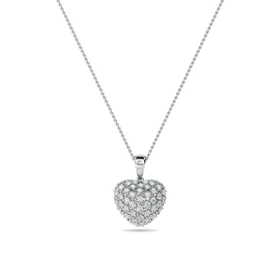 Classic Round Diamond Heart Pendant